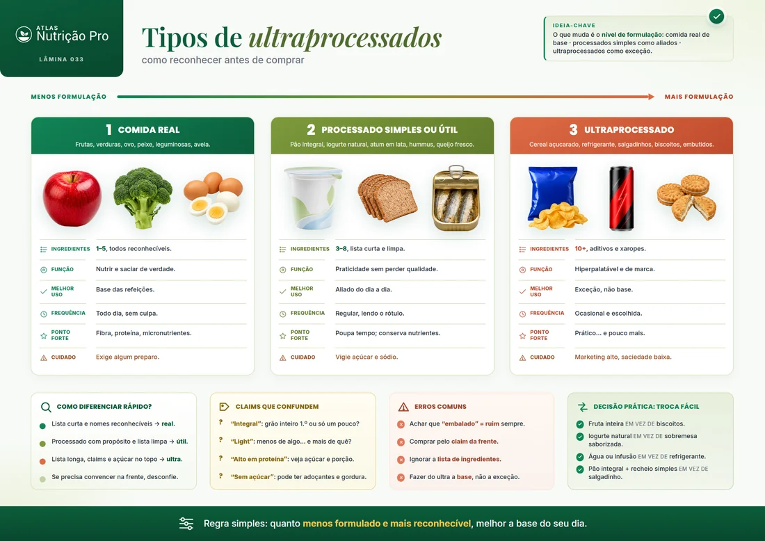 Lâmina sobre tipos de ultraprocessados